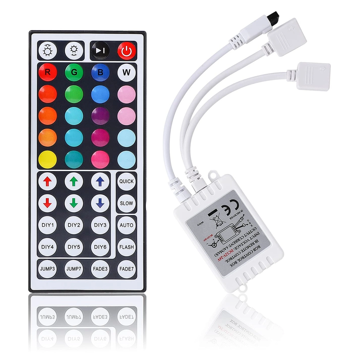 BZONE RGB LED Controller - 2-Port 4Pin 44 Keys IR