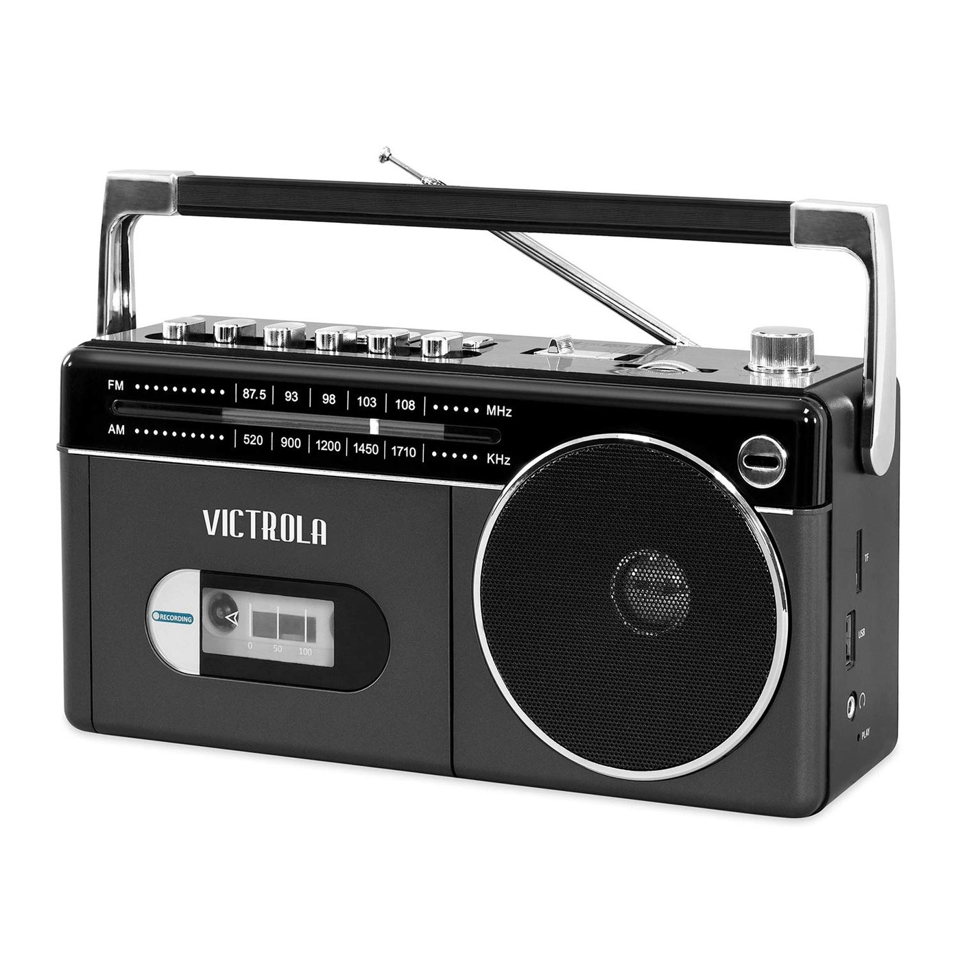 Victrola Mini Bluetooth Boombox - Cassette Player AM/FM Radio