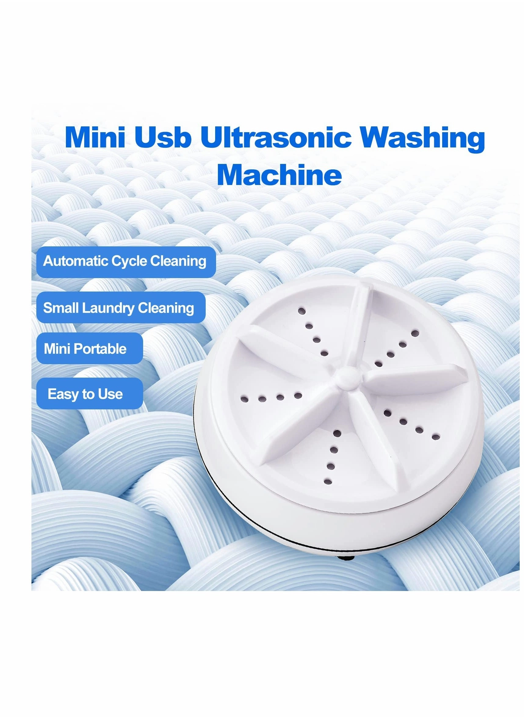 Portable Washing, KASTWAVE Machine Mini Washing 3 in1 Dishwashers Mini Lights Ultrasonic Waves Convenient Travel Home Business Travel USB