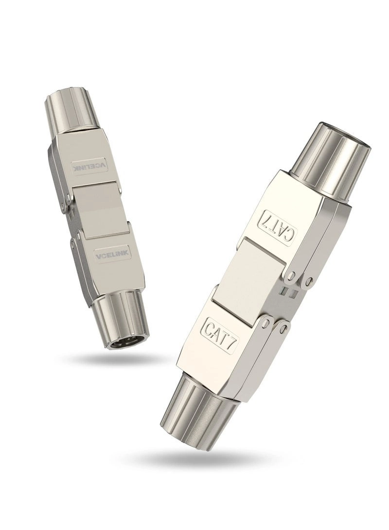 Captaintech RJ45 Coupler - Tool-Free Shielded 2 Pack