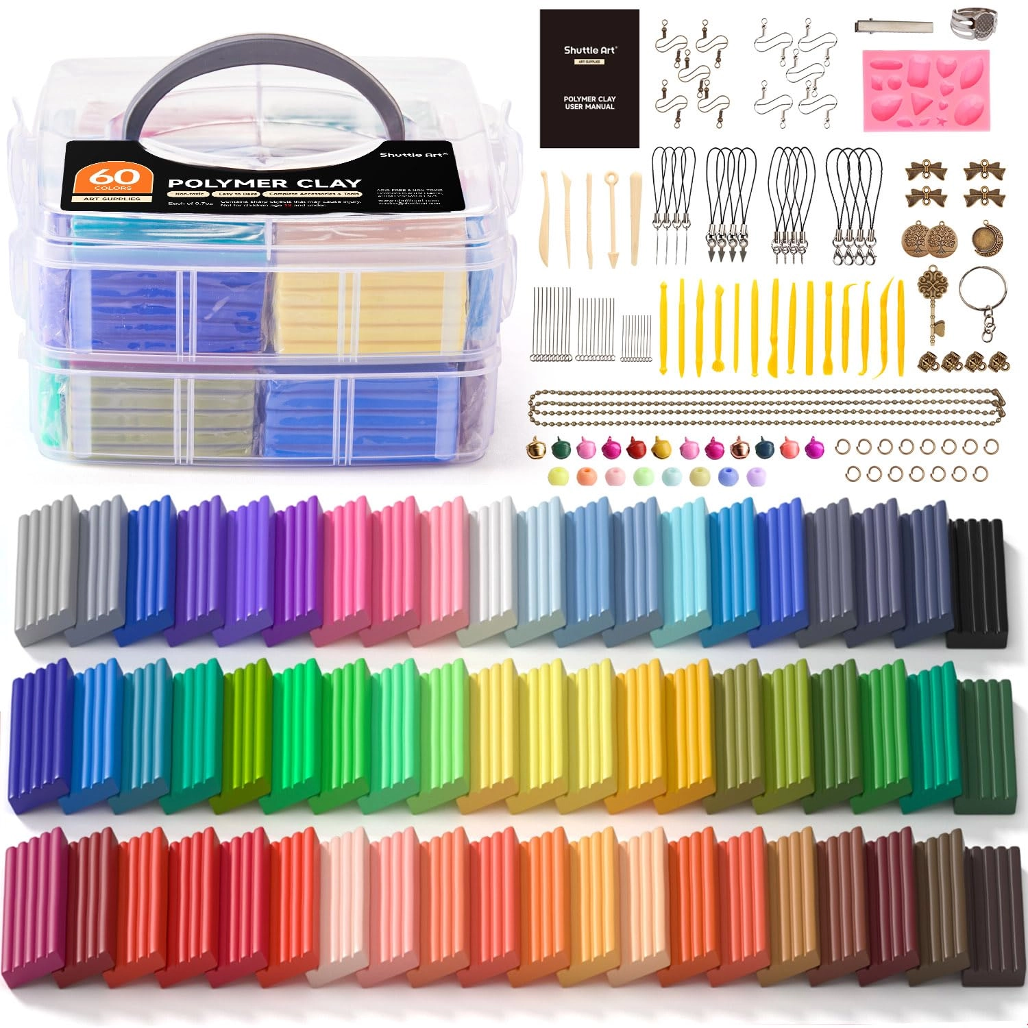 Shuttle Art Polymer Clay - 60 pieces