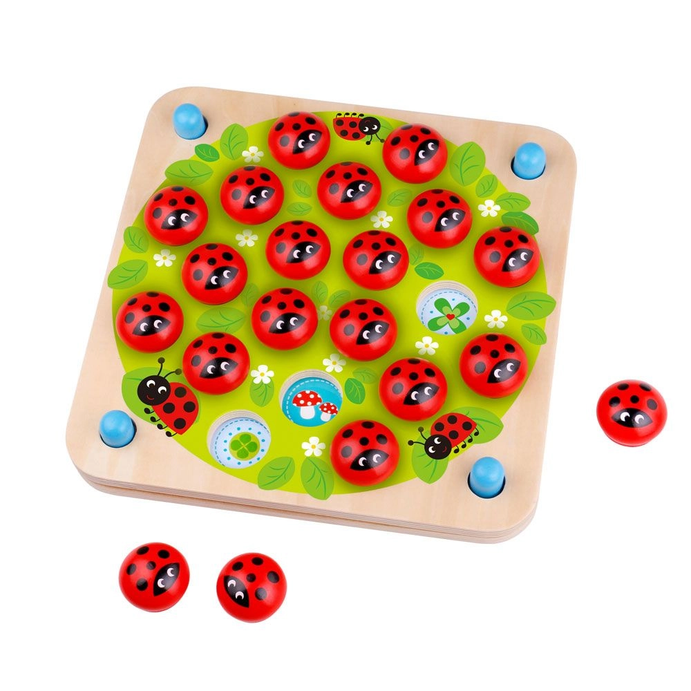 Wooden Ladybug Memory Game - 3 +