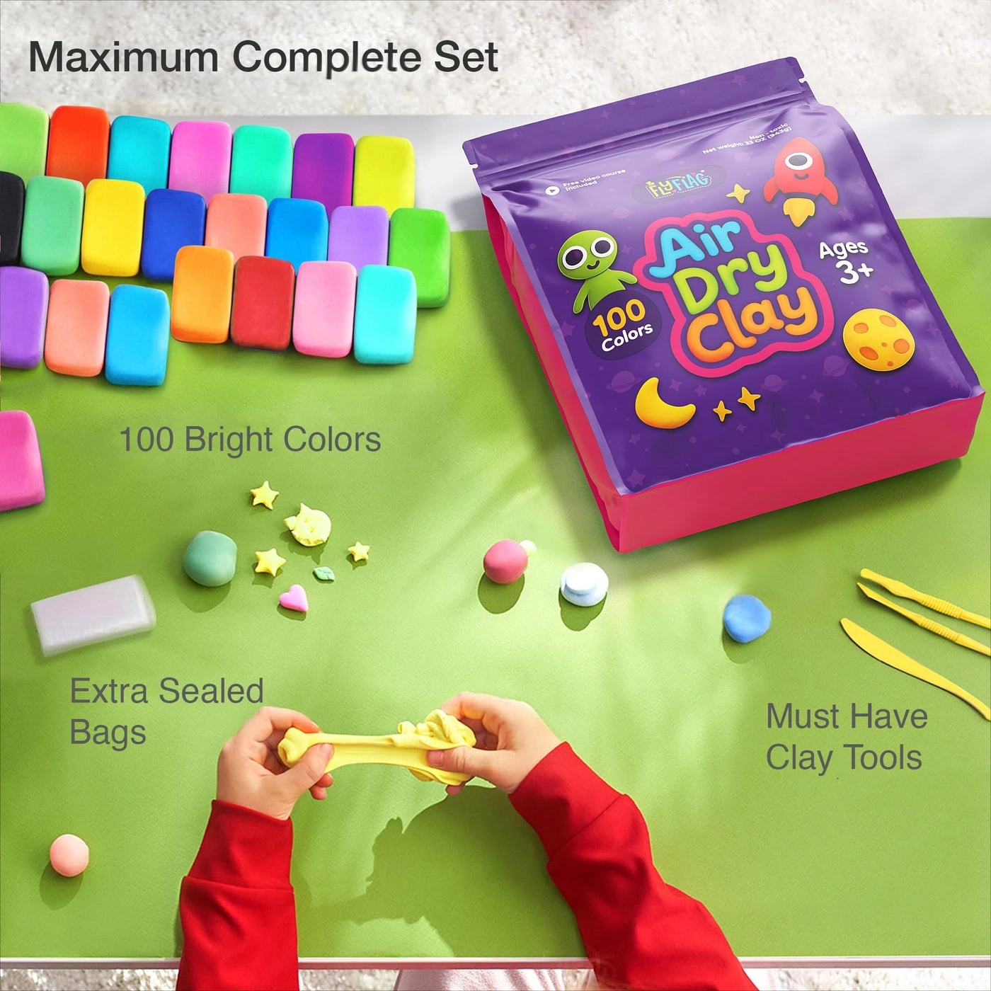Air Dry Clay - 976g 100 pcs.