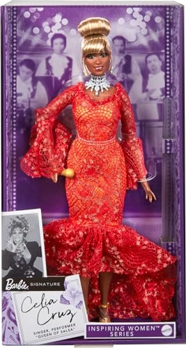 Celia Cruz Doll - Inspiring Women Red Lace Dress Golden Microphone Ages 6+