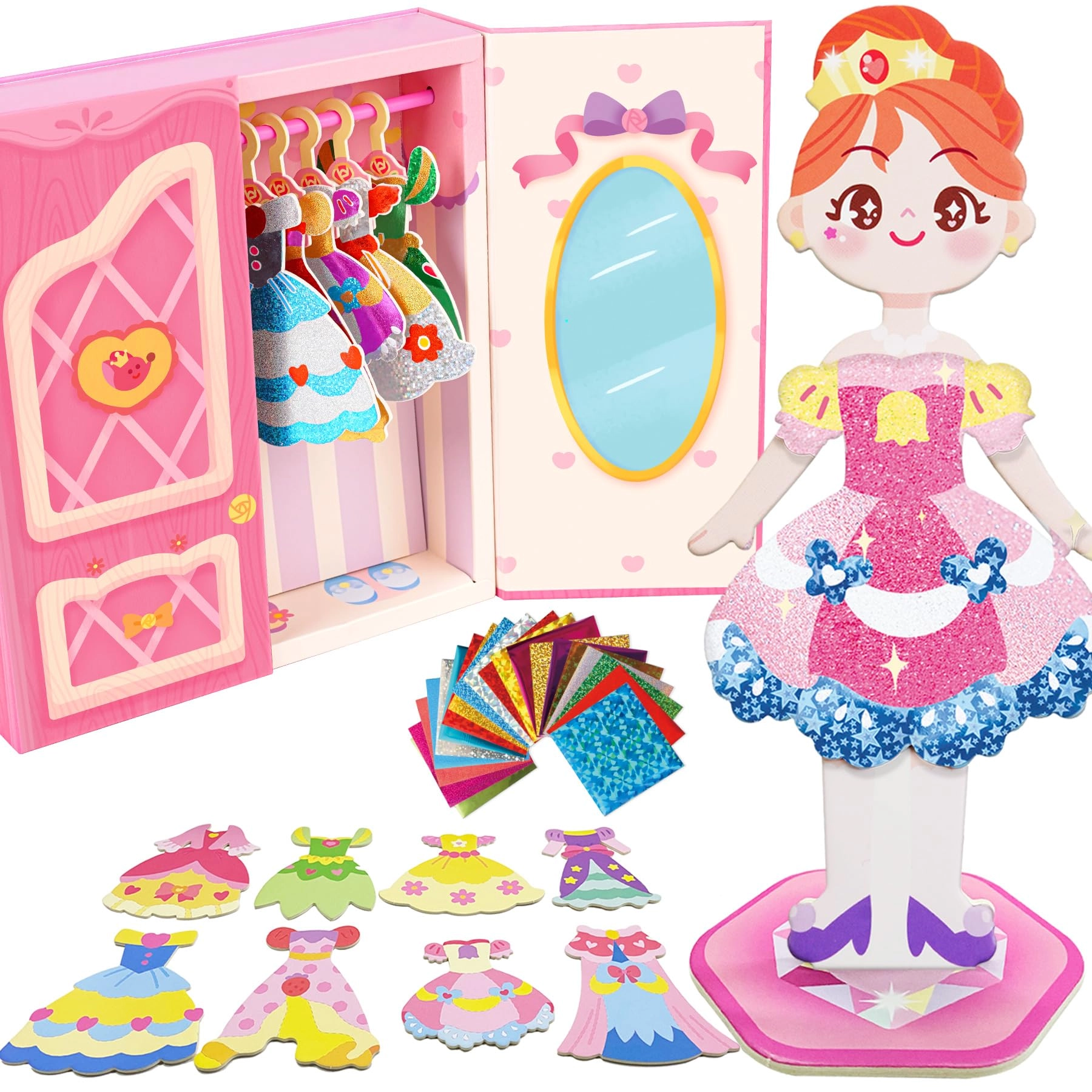 Toi Paper Doll Dress Up Playset - 20 twinkling stickers