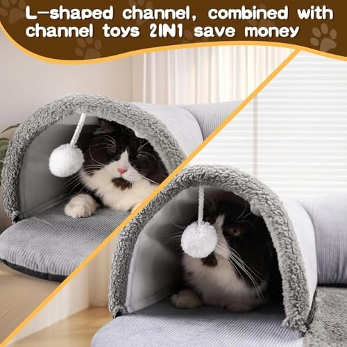 Cat Tunnel Bed - 70L x 60W x 22Th centimeters Cotton