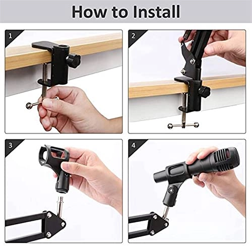 Mic Stand + Mic Clip Holder + Table Mounting Clamp + Pop Filter