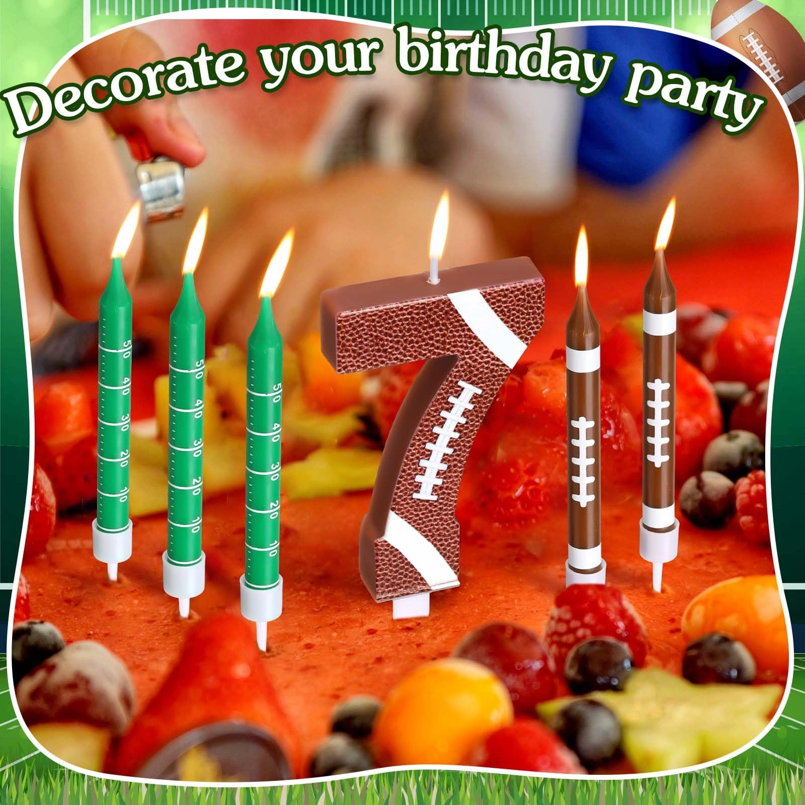 11 PCS Football Birthday Candles