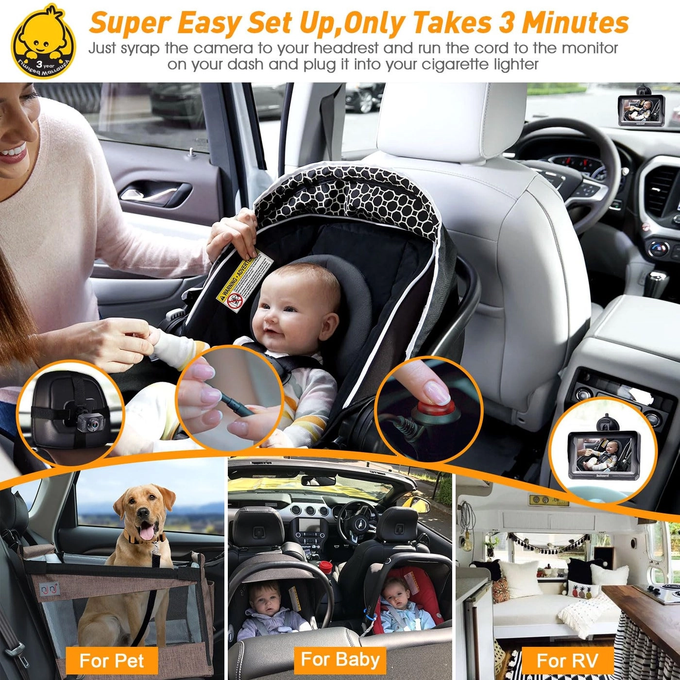 Baby Car Camera - 7-Inch