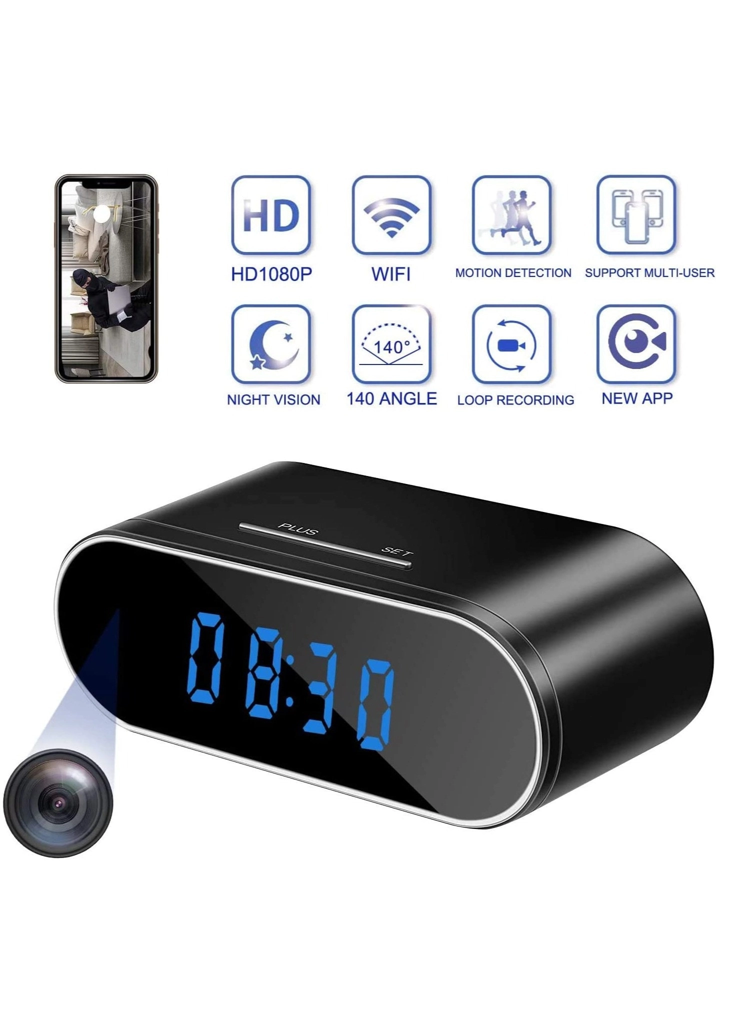 Hidden Camera Clock - 1080P
