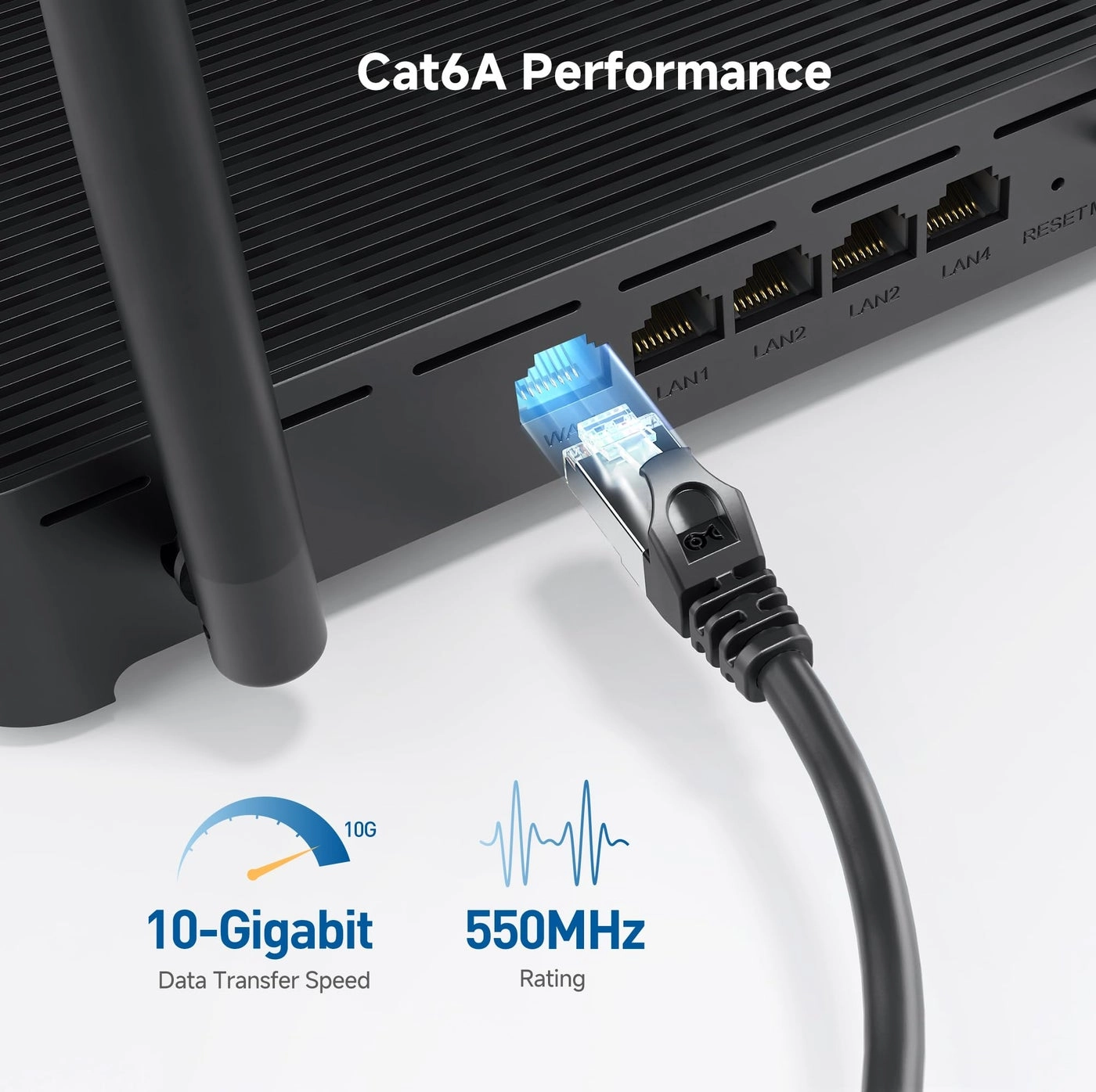 Cat 6A Ethernet Cable - 7ft Pack