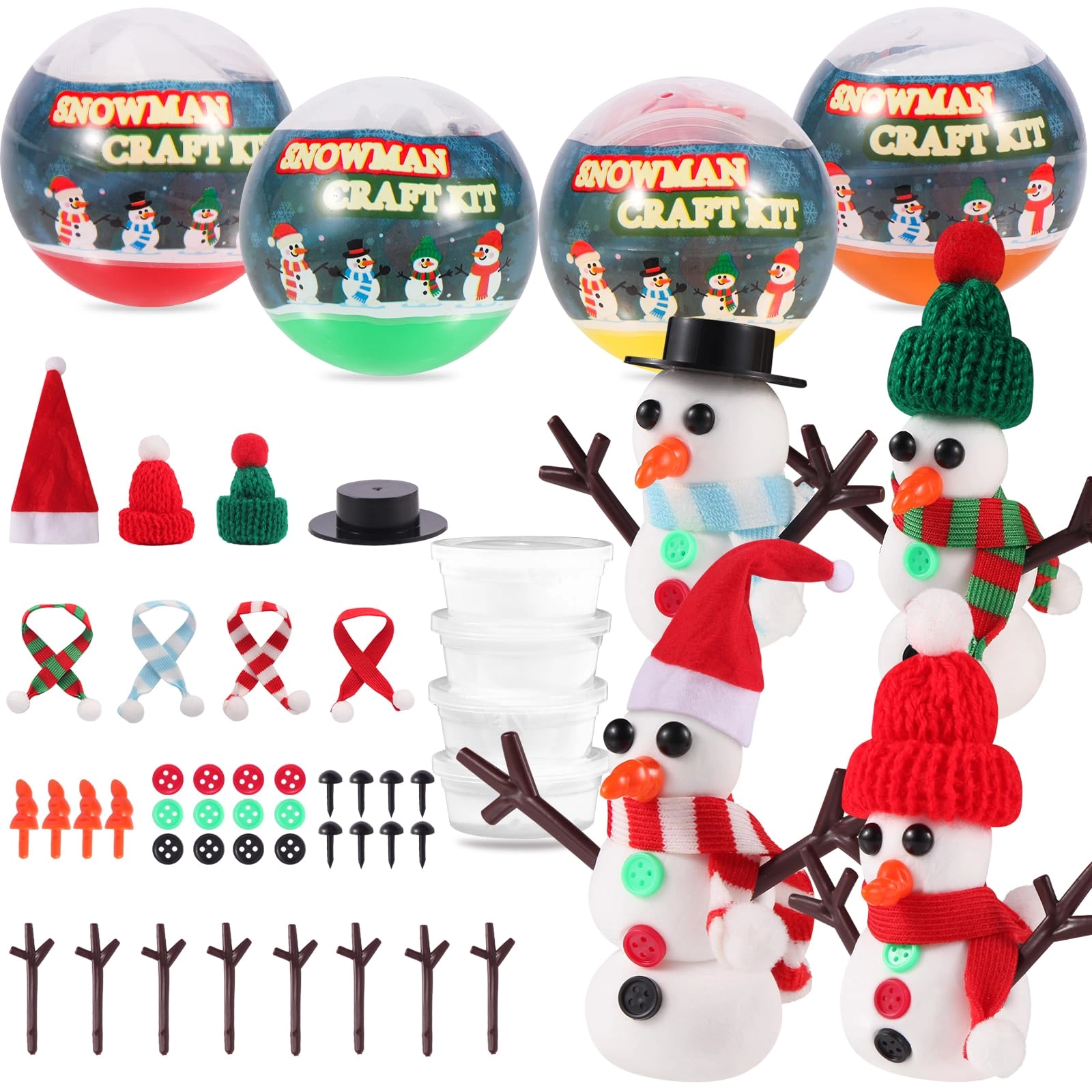 Zhiqi Build a Snowman Craft kit - 4 Pack