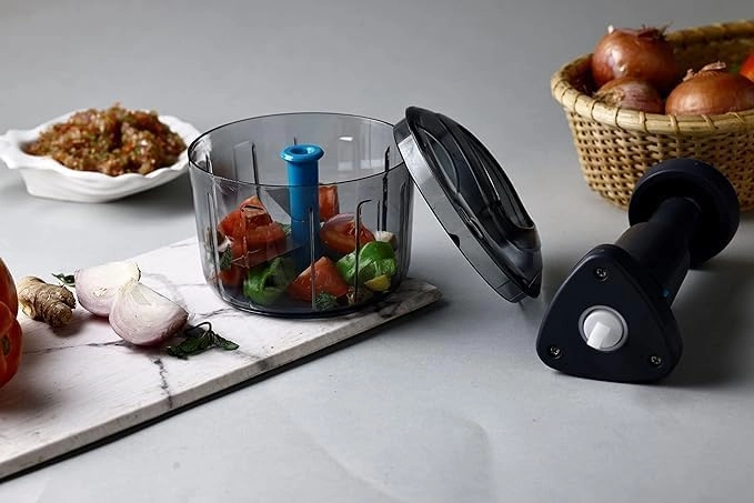 Hand Press Push Chopper - 1 Liters 4 Blades