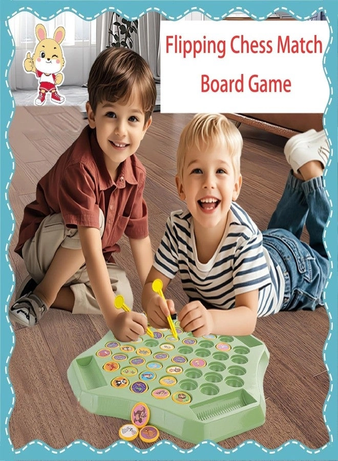 Flipping Chess Match - Montessori Memory Matching Animal & Fruit Theme