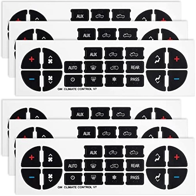 Ac Dash Button Repair Sticker - Chevy 6 Packs