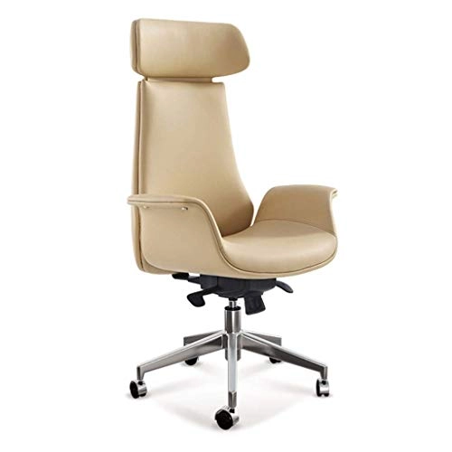 Desk Chair - PU Leather Brown High Back