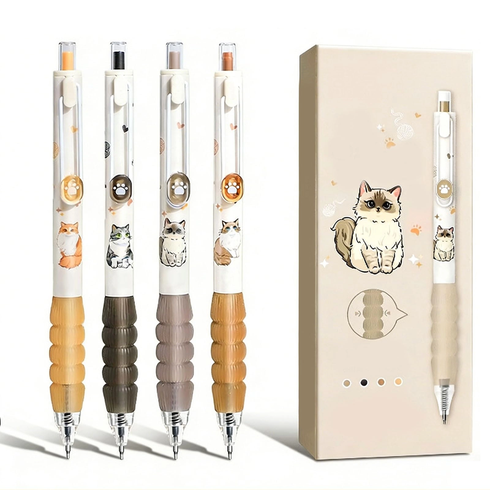 floruvia Retractable Gel Pens - 4 Pcs 0.5mm