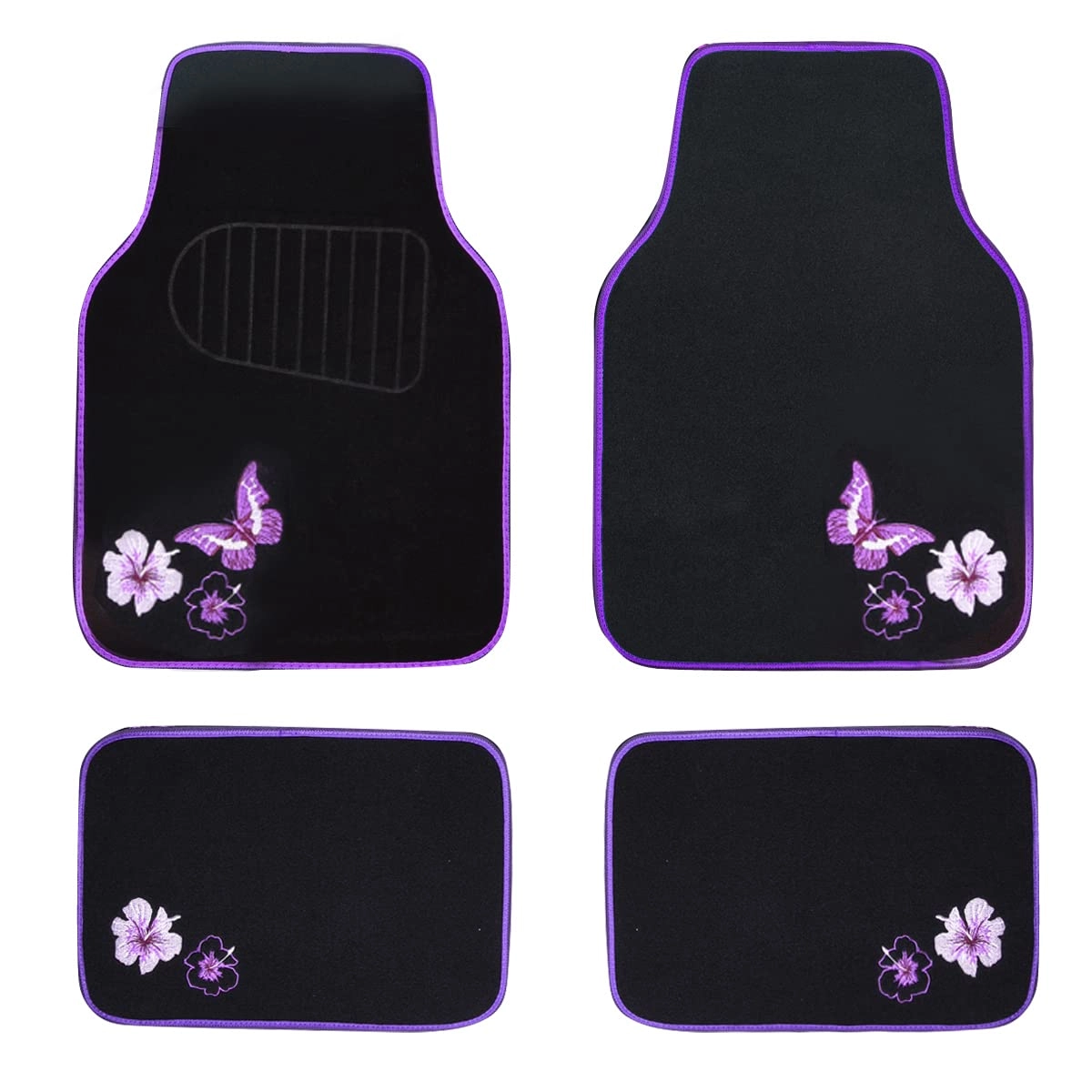 Embroidery Butterfly and Flower Car Floor Mats