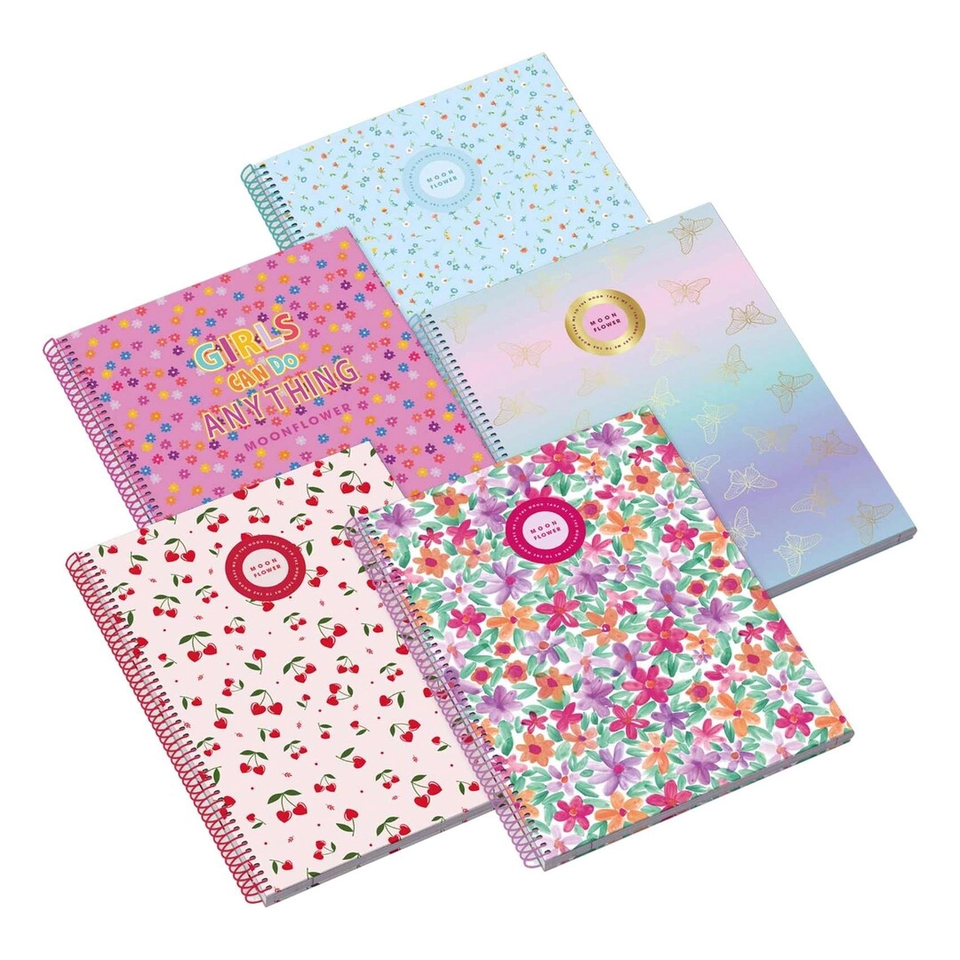 Moonflower Teen Spring A5 Spiral - 25 Sheets