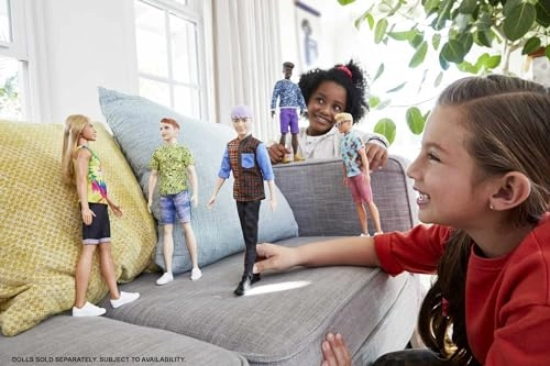 Ken Boy Doll - Lavender Purple Hair Check and Denim Shirt