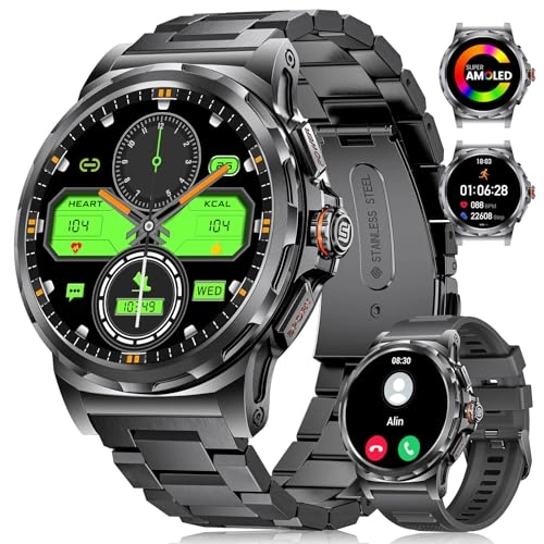 Military Smart Watch - 1.46'' AMOLED 5ATM 120+ Sports Modes