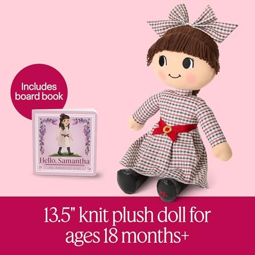 Samantha Doll - 13.5" knit plush + Hello, Samantha Board Book Ages 18+