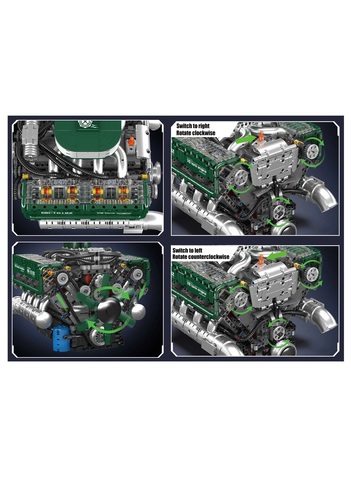 10182 V8 Tank Engine Engineering - 14 years+ 2250 pieces