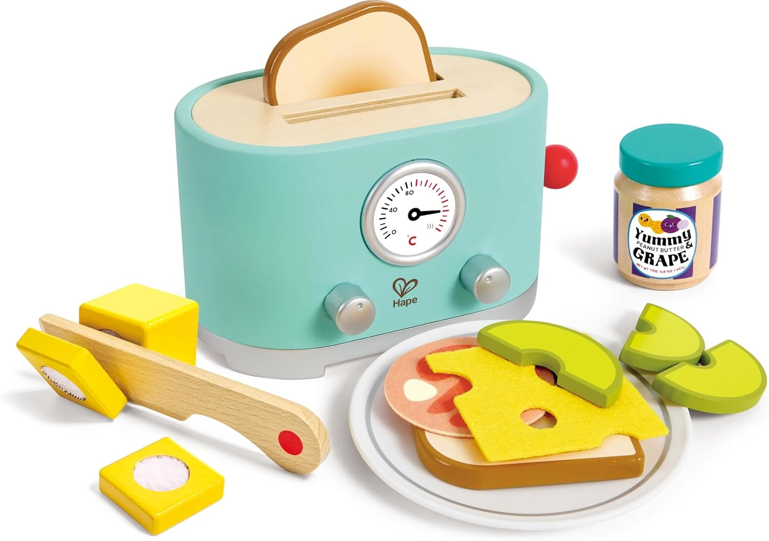 Hape Ding & Pop-Up Toaster - 3 years+ 24 pieces