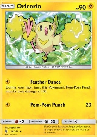 Pokémon Oricorio 46/145 - 1x English + Toploader