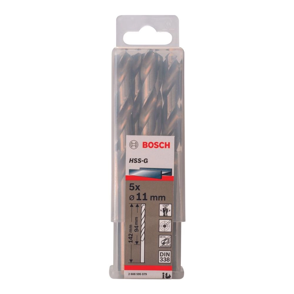 Bosch HSS-G Metal Drill Bits - 5 piece(s) HSS 11.0 mm