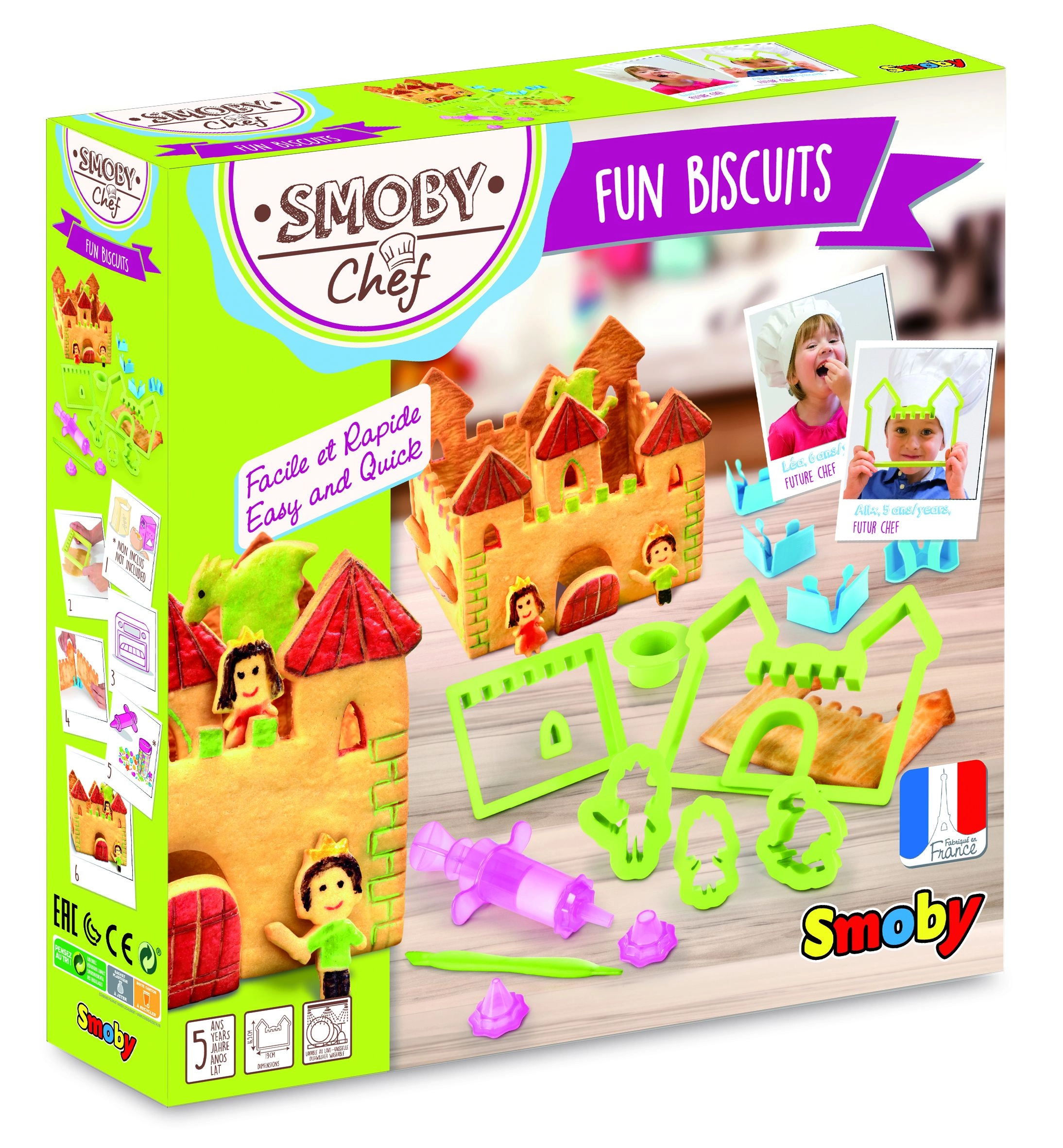 Fun Biscuits - 8 cookie cutters 4 corners 1 syringe (sim-7600312100)