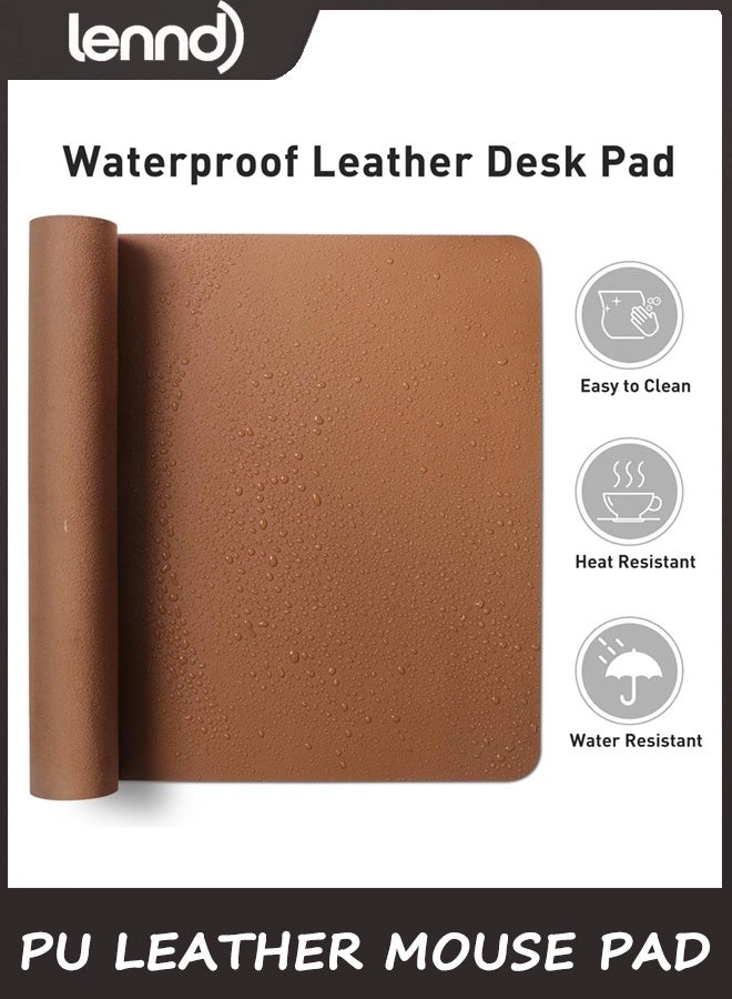 Non-Slip Large PU Leather Office Mouse Pad - 80x40 cm