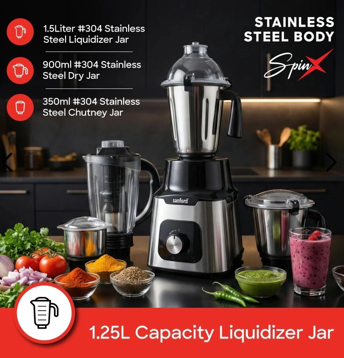 5 in 1 Mixer Grinder - 1200W