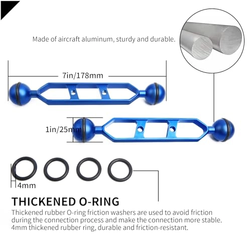 Double Ball Aluminum Alloy Extension Arm - 1" Ball Head Connector 2pack