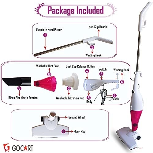 High Power Vacuum Cleaner - 800W turbo motor washable filter
