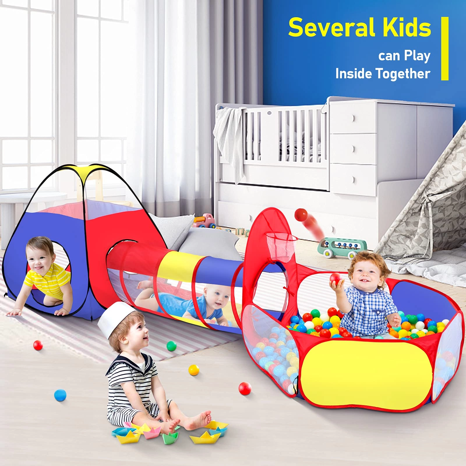 Play Tent + Ball Pit + Crawl Tunnel