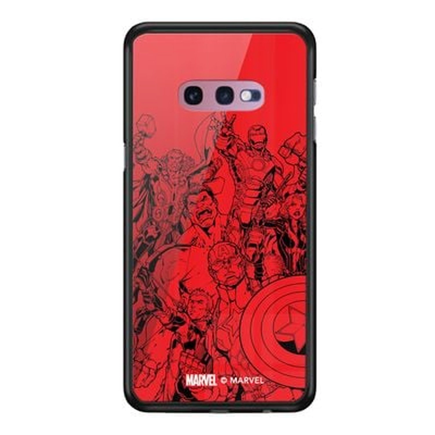 Wackylicious Avengers Assemble Cover for Galaxy S10e - TPU Bumper Case + Tempered Glass Back Back Case
