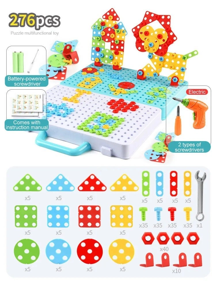 Assembling Building Block Toy - Electric drill Screw puzzle