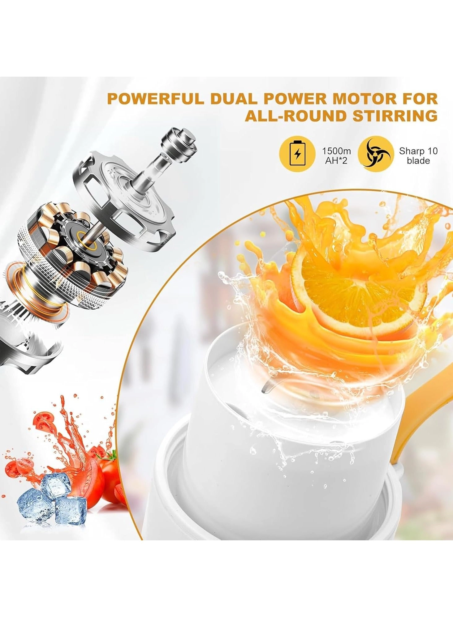 LX1275Y4 - Portable USB Rechargeable Personal Blender 10 Blades