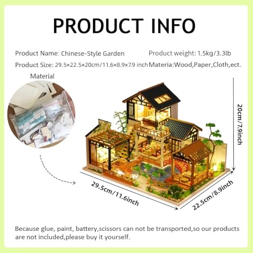 Miniature Wooden Dollhouse Furniture Kit - Creative Room 1:24