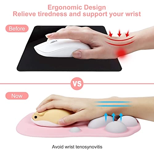 Cat Paw Mouse Pad - Wrist Support Gel Non Slip Rubber Base