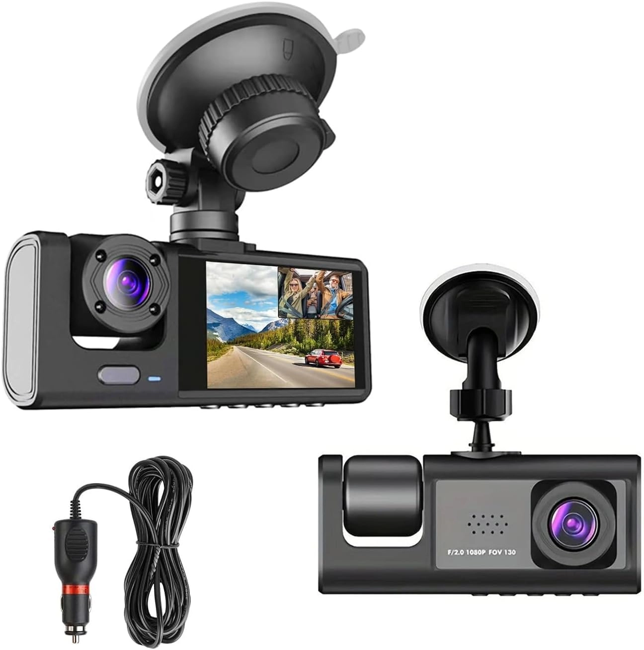 METRICSQUARE Dual Dash Camera - 1080p