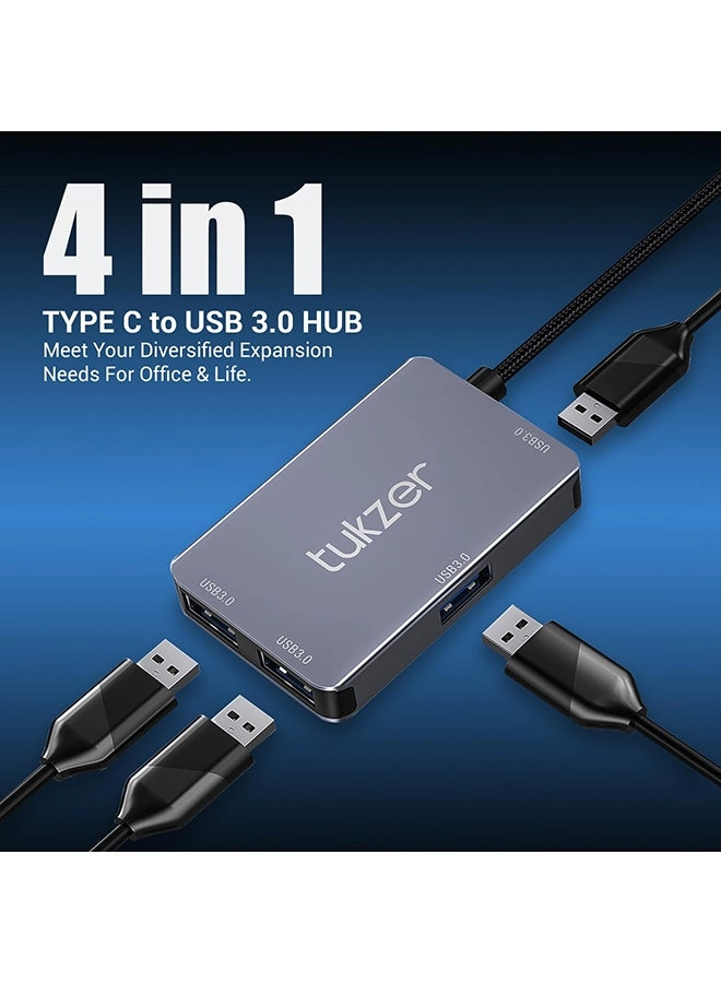 (Renewed) 4-in-1 USB 3.0 Hub - Type C 5Gbps