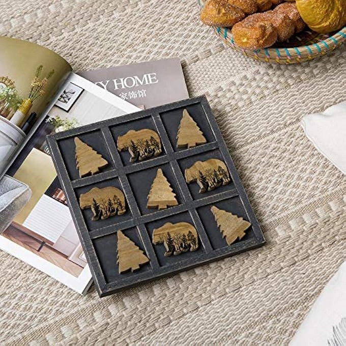 Tic Tac Toe - Cute Bear Decorative Wooden Travel