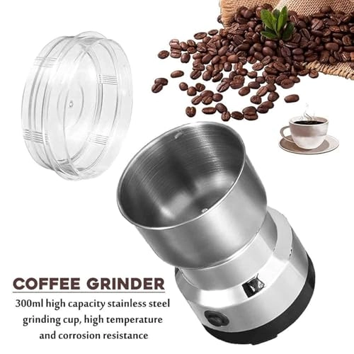 Mini Electric Grinder - for Coffee & Spices Stainless Steel Cup