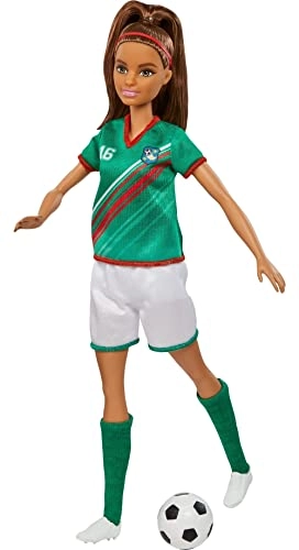 Barbie Soccer Fashion Doll - 11.5 in Brunette Ponytail Ages 3+