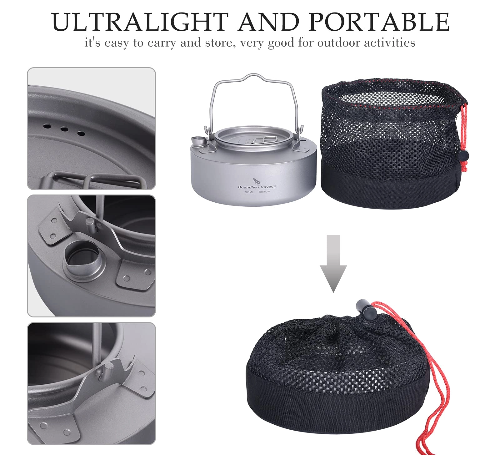 Titanium Kettle - 700 Milliliters