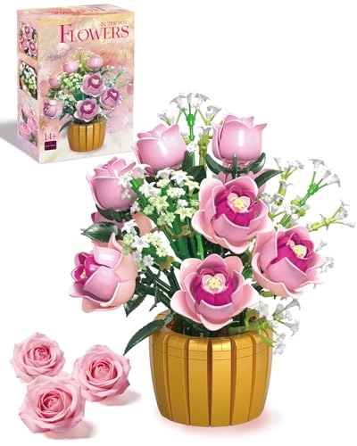 Flower Bouquet Building Set - Pink Rose 1056 pcs