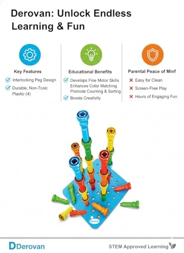 100‑Peg Educational Building Toy - 3+ 100 pieces