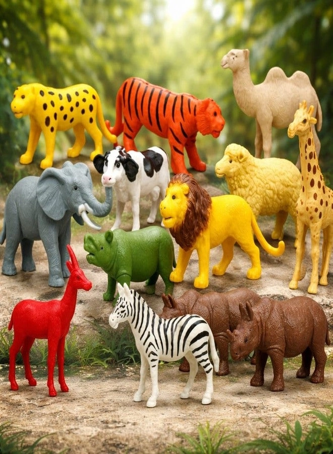 Wild Animals Toy Set - 3 years+ 12 pieces